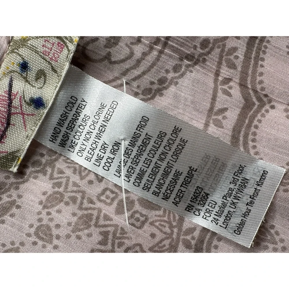 Free People Pink Long Sleeve Tie Front Blouse - Picture 9 of 10